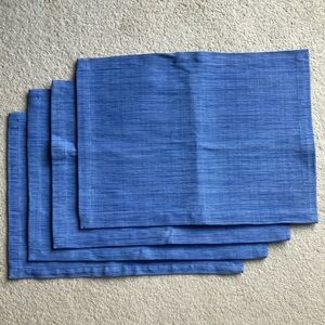 4 Crate&Barrel lamont placemats in lake blue